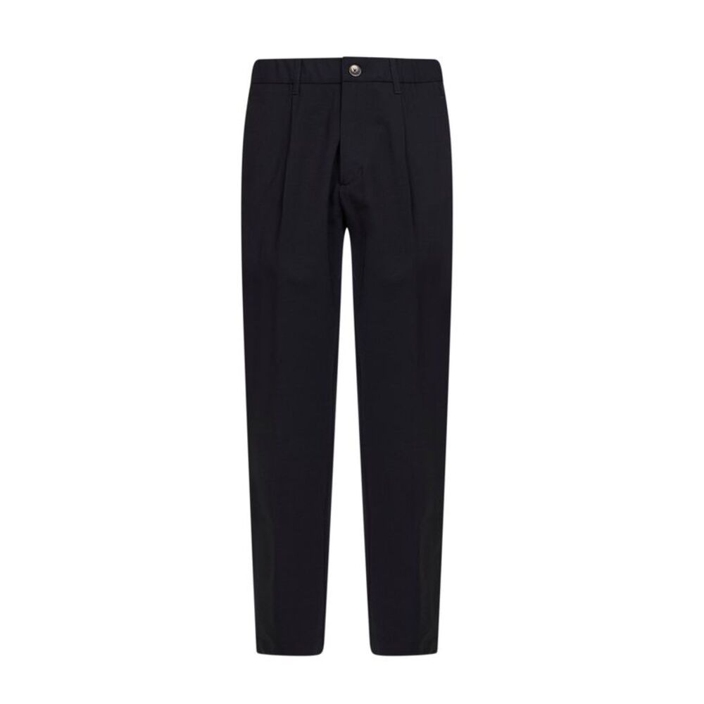 Herno Men Blue Two-Way Stretch Wool Canvas Trousers